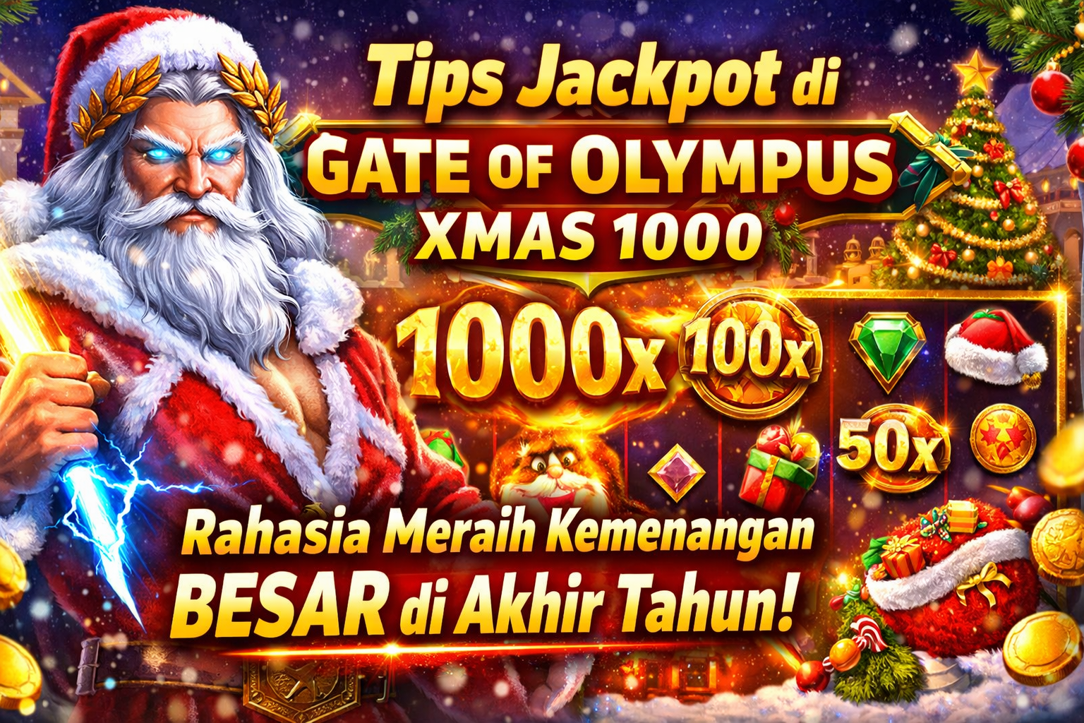 Tips jackpot di Gate of Olympus Xmas 1000
