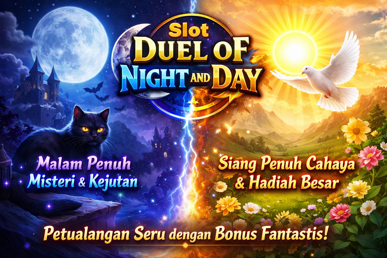 Slot Duel of Night and Day: Pertarungan Abadi Cahaya dan Kegelapan yang Mengguncang Dunia Slot Online
