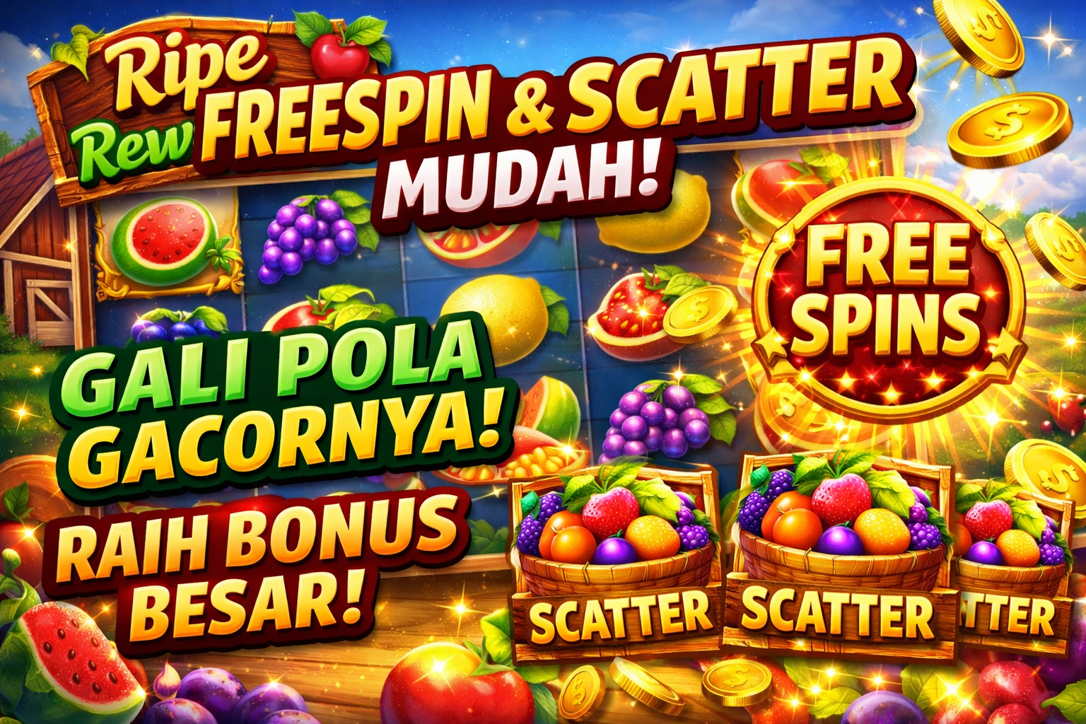 Tips FreeSpin dan Mudah Scatter Ripe Rewards, Slot Buah dengan Potensi Kejutan Besar